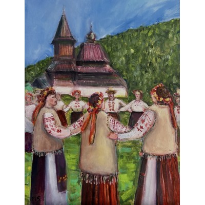 “Ukrainian Spring Round Dance ‘Haivka’” – Original Painting by Marina Stognieva